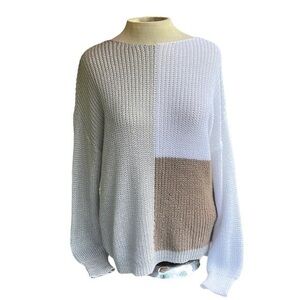 Luisa Ricci Knitted Long Sleeve Sweater Color Block Made in Italy Size Small